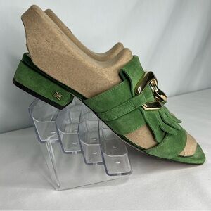 Sam Edelman Darby Slide Thyme Green Suede Block Heel Sandals Women’s Size 9.5M